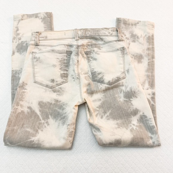 J. Brand Rail Straight Ripped Denim Jeans Acid Wash Gray Fame Size 24 - Picture 3 of 8